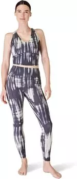 Майка Super Soft Crop Strappy Back Workout Tank Sweaty Betty, цвет Grey Bokeh Print