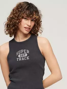 Майка Superdry Athletic Essential Waffle, мытый черный