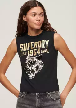 Майка Superdry "EMBELLISH ARCHIVE FITTED TANK", черный