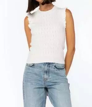 Майка-свитер с оборками белого цвета Velvet Heart