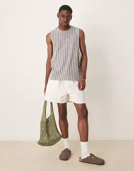 Майка свободного кроя ASOS DESIGN с полосками и петлевой текстурой