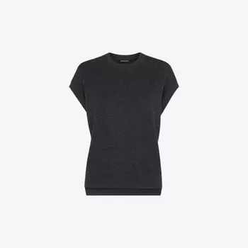 Майка свободного кроя из хлопка melanie с короткими рукавами Whistles, серый