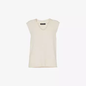 Майка свободного кроя из хлопковой смеси с V-образным вырезом Whistles, бежевый