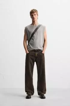 Майка свободного покроя ZARA, цвет Dark anthracite