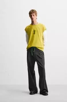 Майка свободного покроя ZARA, цвет Light lime green