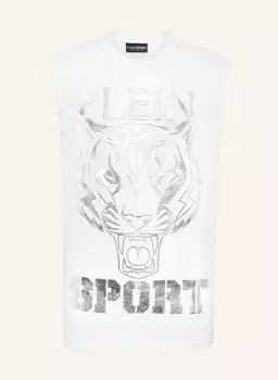 Майка тигр PLEIN SPORT, белый/серебряный