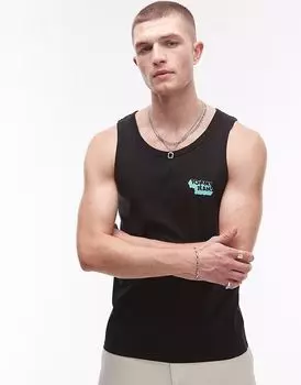 Майка Tommy Jeans Stack Logo черного цвета