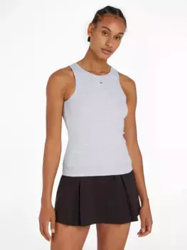 Майка Tommy Jeans "TJW ESSENTIAL RIB TANK", в рубчик, серый