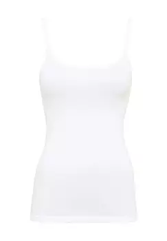 Майка, тонкая резинка, овальный вырез, для женщин -con-ta-, белый