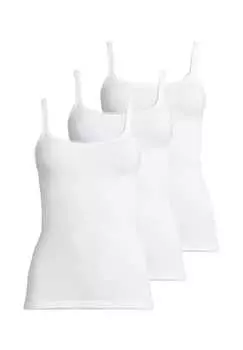 Майка/Топ 3 шт. в мелкий рубчик -Con-Ta-, белый