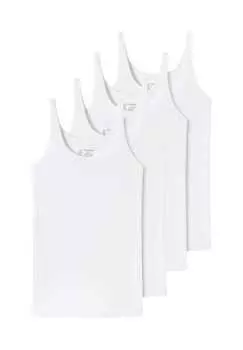 Майка/Топ 4 шт. в упаковке 95/5 органический хлопок Schiesser, белый