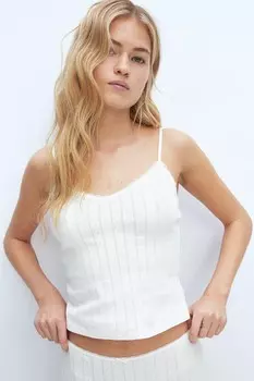Майка-Топ с пуантами H&M, белый