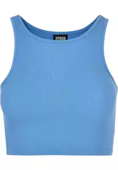 Майка-топ URBAN CLASSICS " Urban Classics Ladies Cropped Rib Top", синий