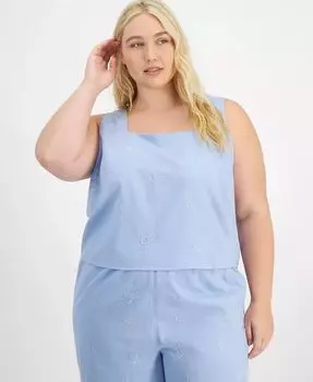 Майка Trendy Plus с квадратным вырезом и вышивкой And Now This, синий