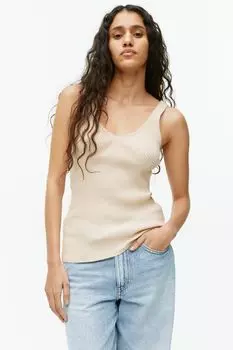 Майка трикотажной вязки в рубчик ARKET