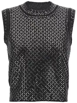 Майка, украшенная стразами Ermanno Scervino, серый