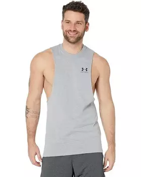 Майка Under Armour Left Chest Cutoff Tank, цвет Steel Light Heather/Steel