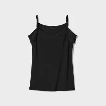 Майка Uniqlo Airism Acetori на бретельках, черный