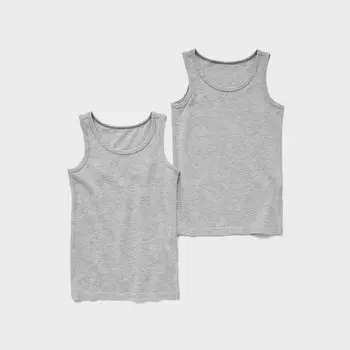 Майка UNIQLO из хлопка комплект из 2 шт, серый