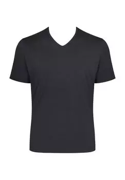 Майка, V-образный вырез, однотонная, мужская sloggi, черный