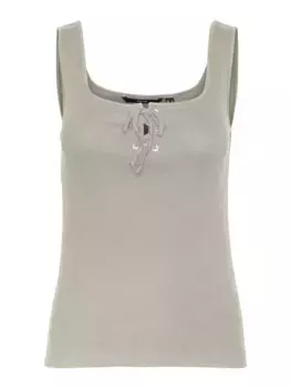 Майка Vero Moda "VMCAISA SL SHORT TOP JRS GA", цвет Silver Lining