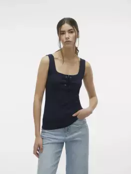 Майка Vero Moda "VMCAISA SL SHORT TOP JRS GA", синий