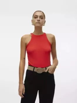 Майка Vero Moda "VMCHLOE SHORT TANK TOP JRS NOOS", цвет Tomato