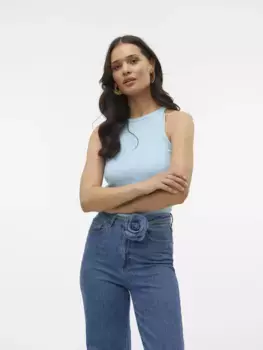 Майка Vero Moda "VMCHLOE SHORT TANK TOP JRS NOOS", цвет Cool Blue