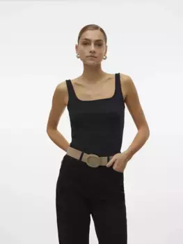 Майка Vero Moda "VMCHLOE SL SHORT SQUARE TOP JRS NOOS", черный