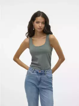 Майка Vero Moda "VMMAXI MY SOFT LONG TANK TOP NOOS", зеленый