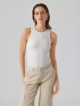 Майка Vero Moda "VMROMA S/L RIB TOP JRS NOOS", белый