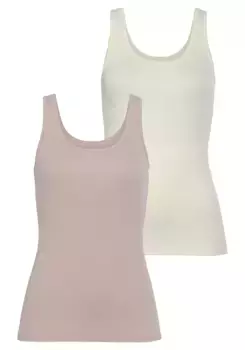 Майка Vivance (2 шт.) из особо мягкой ткани в рубчик, цвет Rose, Creme