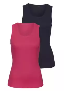 Майка Vivance (2 шт.), изготовлена из мягкого качественного хлопка в рубчик, синий