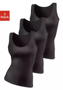 Майка Vivance active (3 шт.), из мягкой микрофибры, майка, майка, черный