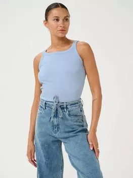 Майка в рубчик carna KAFFE, цвет Soft Chambray Blue