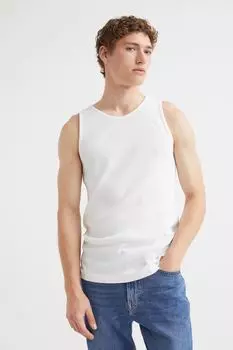 Майка в рубчик H&M, белый