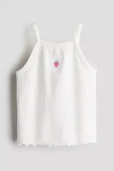 Майка в рубчик H&M, белый