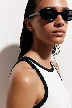 Майка в рубчик H&M, бежевый