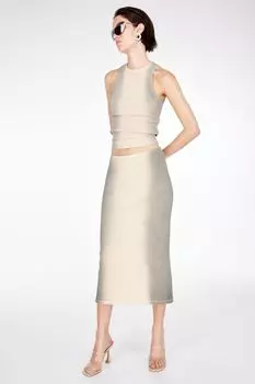 Майка в рубчик H&M, бежевый