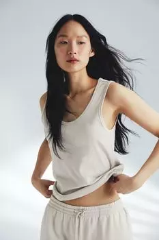 Майка в рубчик H&M, бежевый