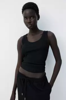 Майка в рубчик H&M, черный