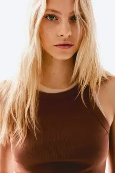 Майка в рубчик H&M, коричневый