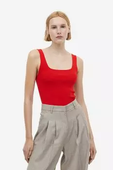 Майка в рубчик H&M, красный