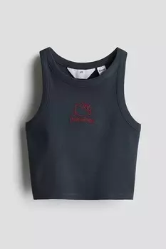 Майка в рубчик H&M, серый