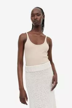 Майка в рубчик H&M, светло-бежевый