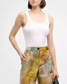 Майка в рубчик Helmut Lang, цвет Wht