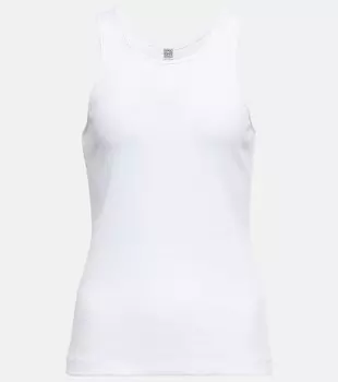 Майка в рубчик из эластичного хлопка TOTEME, белый