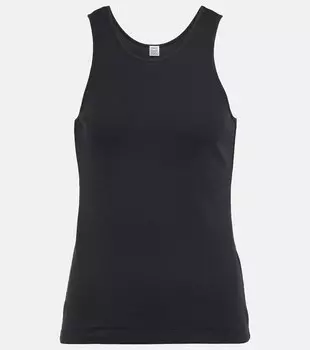 Майка в рубчик из эластичного хлопка TOTEME, черный