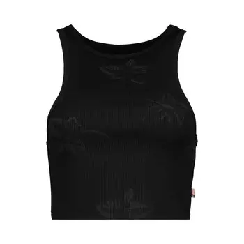 Майка в рубчик с цветочным принтом Honor The Gift, цвет Черный