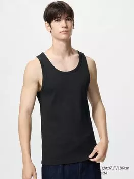 Майка в рубчик Uniqlo, цвет 09 черный